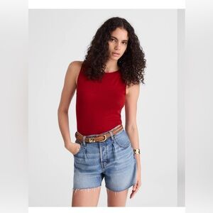 Madewell Boatneck Sleeveless Sweater cherry red size XL